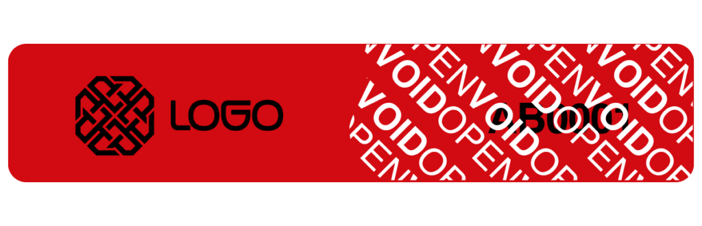Etikett mit aufgedrucktem Logo